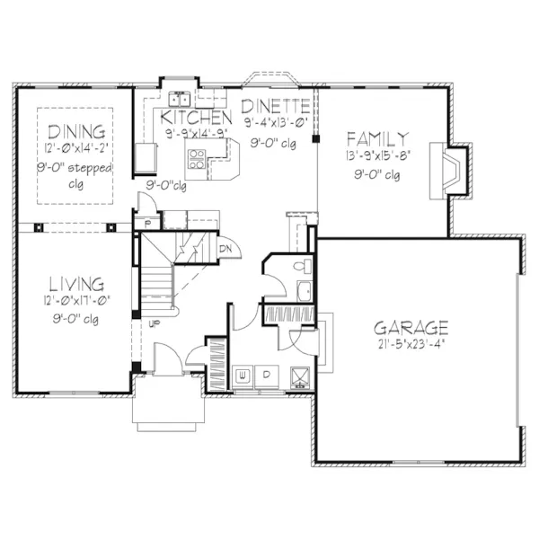 European House Plan First Floor - Gazelle Peak Traditional Home 072D-0124 - Search House Plans and More