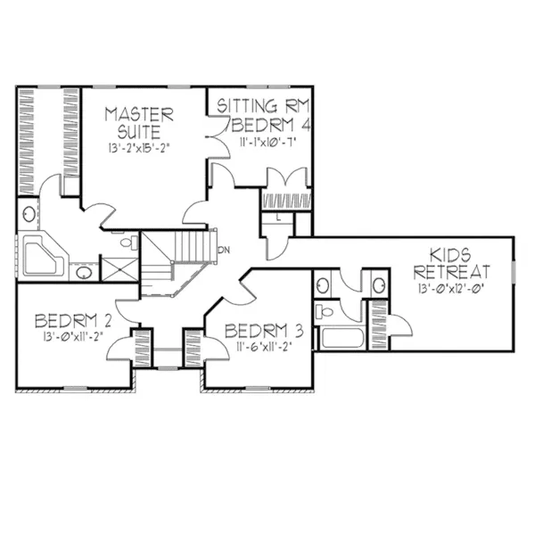 European House Plan Second Floor - Gazelle Peak Traditional Home 072D-0124 - Search House Plans and More