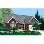 Ranch House Plan Front of Home - Elmira Park Ranch Home 072D-0125 - Search House Plans and More