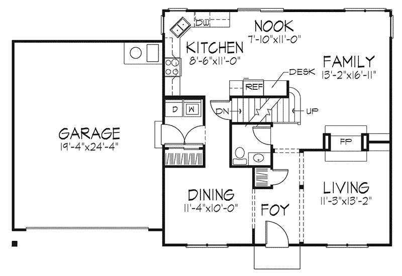 Georgian House Plan First Floor - Dillon Park Early American Home 072D-0127 - Search House Plans and More