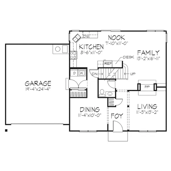 Georgian House Plan First Floor - Dillon Park Early American Home 072D-0127 - Search House Plans and More