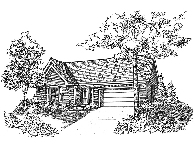 Southern House Plan Front of Home - Wayhill Ranch Home 072D-0128 - Shop House Plans and More
