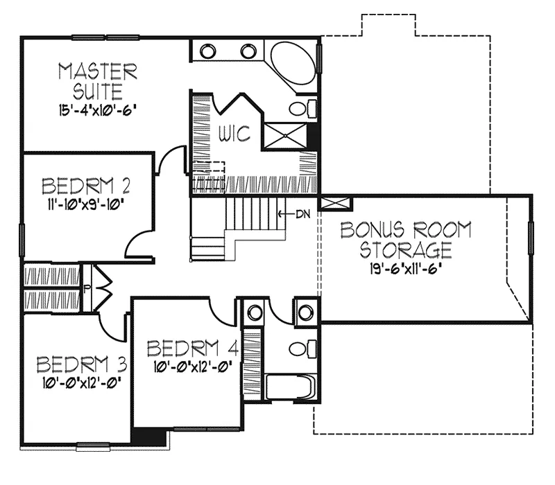 Southern House Plan Second Floor - Fendler Pass Southern Home 072D-0130 - Search House Plans and More