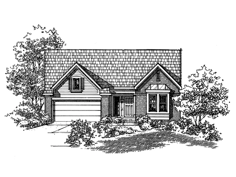 Traditional House Plan Front of Home - Clifton Creek Ranch Home 072D-0131 - Search House Plans and More