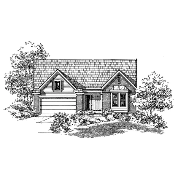 Southern House Plan Front of Home - Clifton Creek Ranch Home 072D-0131 - Search House Plans and More