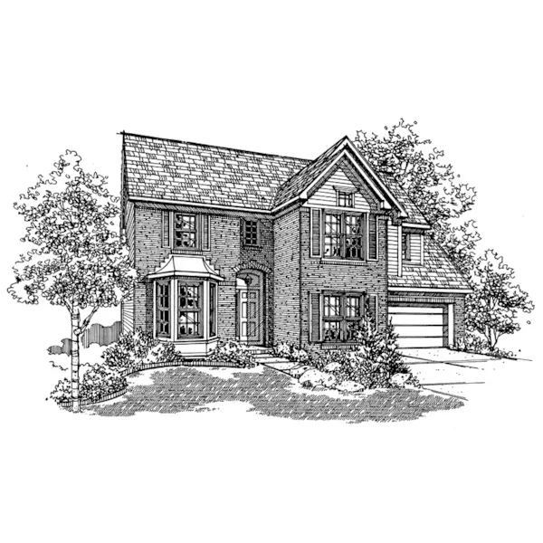 Colonial House Plan Front of Home - Bradbury Hill Traditional Home 072D-0132 - Search House Plans and More