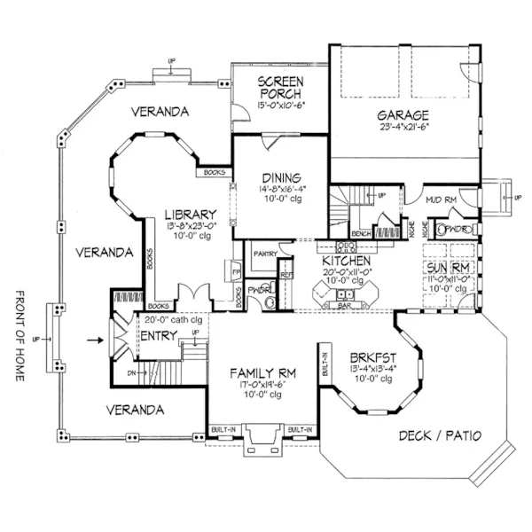 Victorian House Plan First Floor - Encanto Victorian Home 072D-0133 - Search House Plans and More