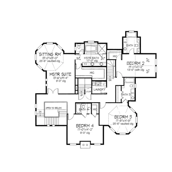 Victorian House Plan Second Floor - Encanto Victorian Home 072D-0133 - Search House Plans and More