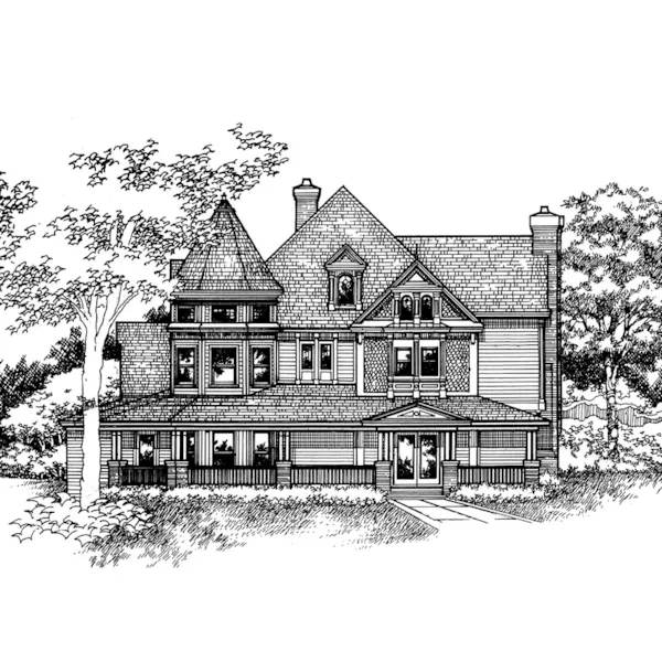 Victorian House Plan Front of Home - Encanto Victorian Home 072D-0133 - Search House Plans and More