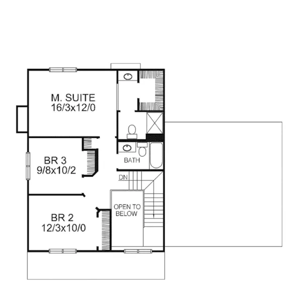 Traditional House Plan Second Floor - Clearys Spring Craftsman Home 072D-0134 - Search House Plans and More