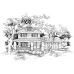 Traditional House Plan Front of Home - Clearys Spring Craftsman Home 072D-0134 - Search House Plans and More