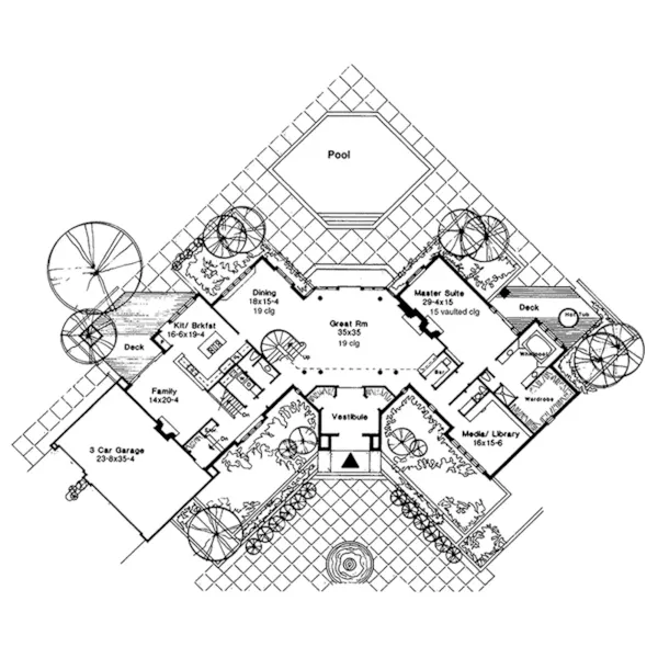 Southern House Plan First Floor - Ronnenberg Luxury Home 072D-0137 - Shop House Plans and More