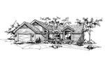 Traditional House Plan Front of Home - Tomahawk Rustic Ranch Home 072D-0138 - Shop House Plans and More
