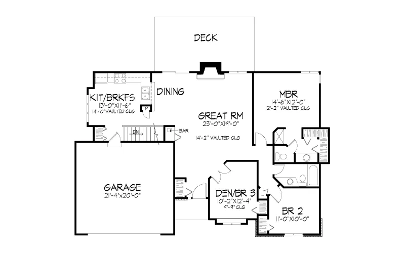 Modern House Plan First Floor - Bethpage Ranch Home 072D-0139 - Search House Plans and More