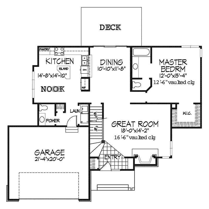 Bungalow House Plan First Floor - Monroe Knoll Bungalow Home 072D-0140 - Shop House Plans and More