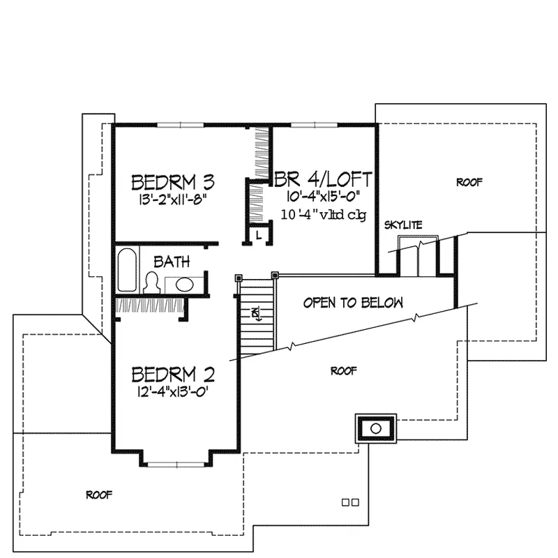Bungalow House Plan Second Floor - Monroe Knoll Bungalow Home 072D-0140 - Shop House Plans and More