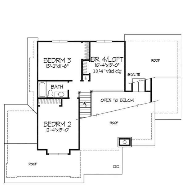 Contemporary House Plan Second Floor - Monroe Knoll Bungalow Home 072D-0140 - Shop House Plans and More