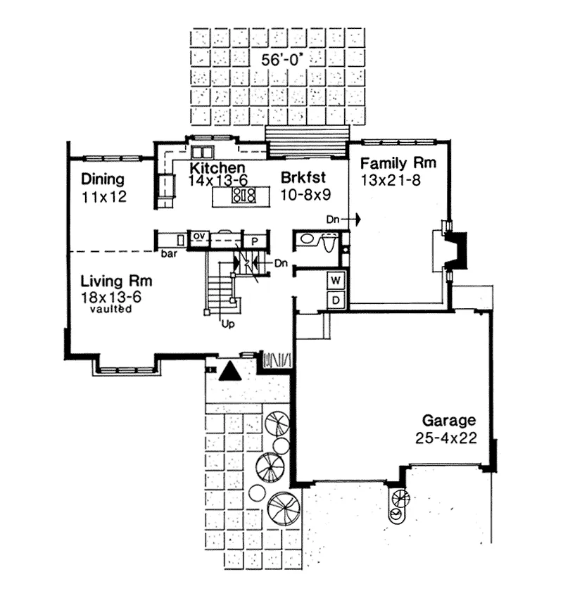 Contemporary House Plan First Floor - Dante Place Traditional Home 072D-0150 - Search House Plans and More