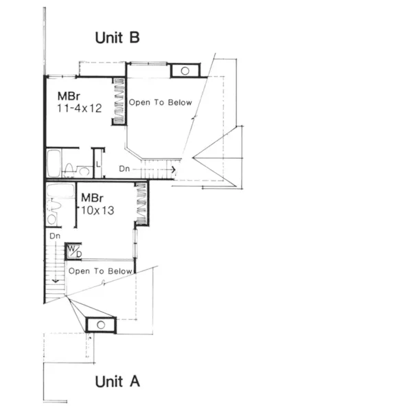 Southern House Plan Second Floor - Powder Ridge Two-Story Duplex 072D-0151 - Shop House Plans and More