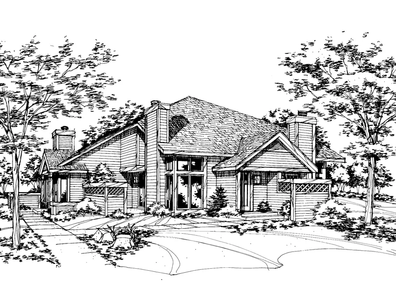 Southern House Plan Front of Home - Powder Ridge Two-Story Duplex 072D-0151 - Shop House Plans and More