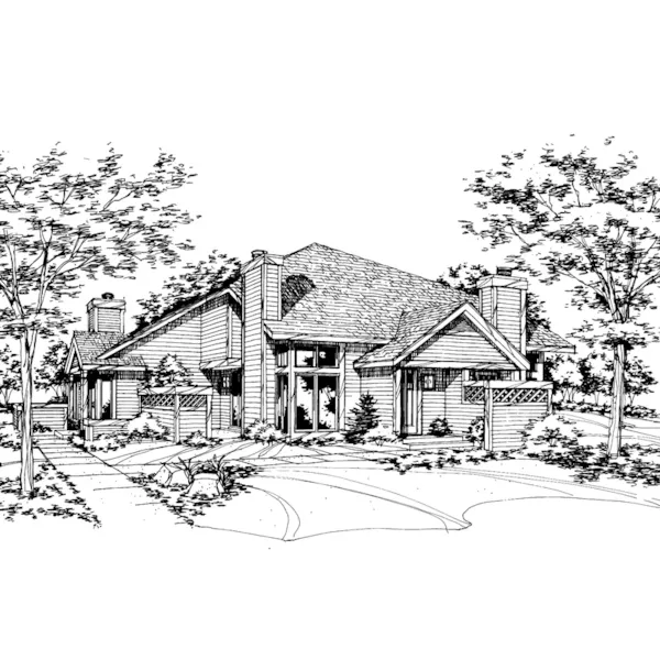 Southern House Plan Front of Home - Powder Ridge Two-Story Duplex 072D-0151 - Shop House Plans and More