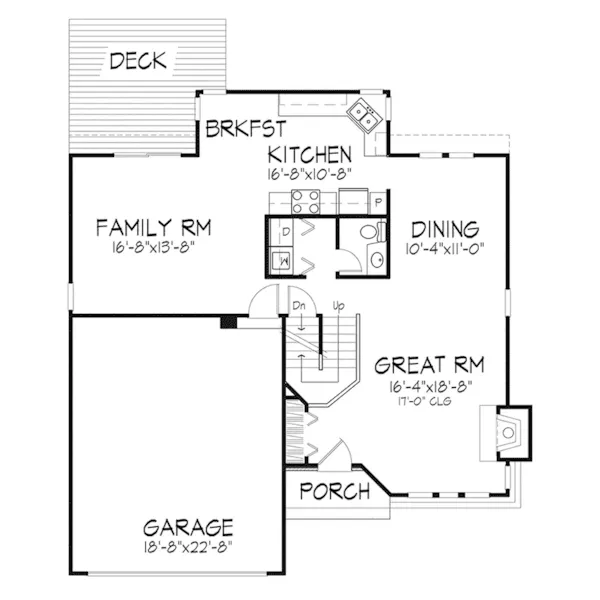 Modern House Plan First Floor - Matson Southern Home 072D-0153 - Shop House Plans and More