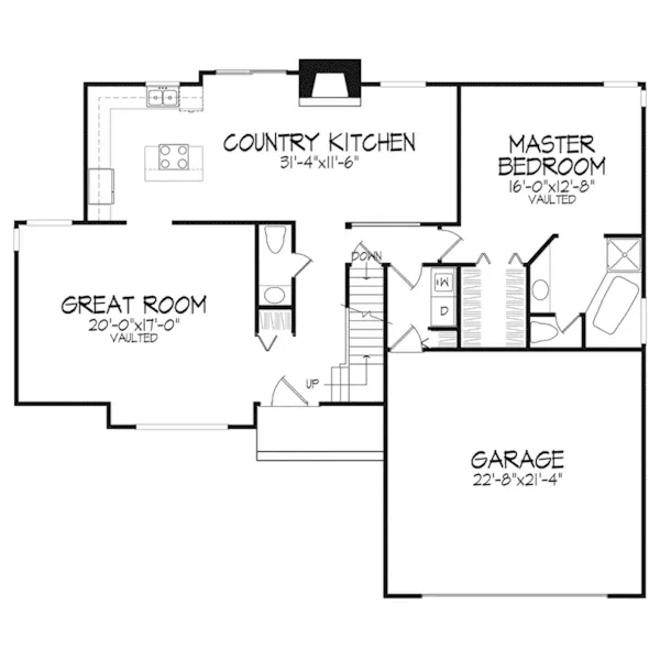 Southern House Plan First Floor - Rosebud Orchard Country Home 072D-0154 - Shop House Plans and More