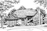 Contemporary House Plan Front of Home - Raleigh Hill Ranch Home 072D-0159 - Shop House Plans and More