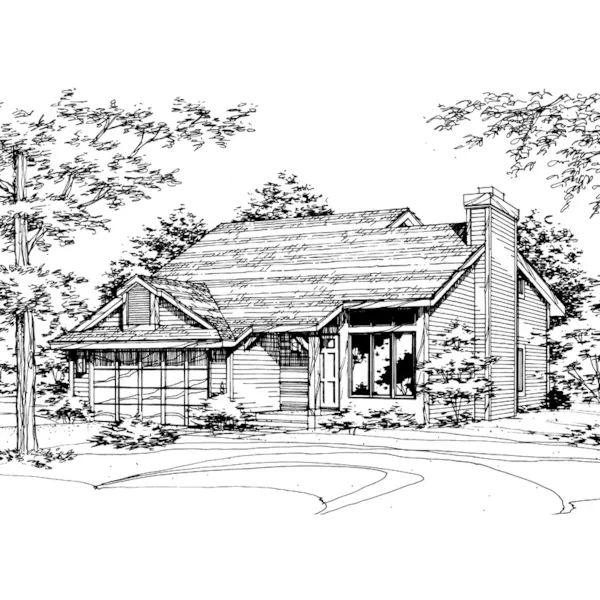 Modern House Plan Front of Home - Raleigh Hill Ranch Home 072D-0159 - Shop House Plans and More