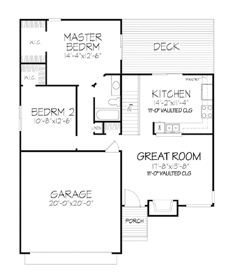 Shingle House Plan First Floor - Minaville Shingle Ranch Home 072D-0160 - Shop House Plans and More