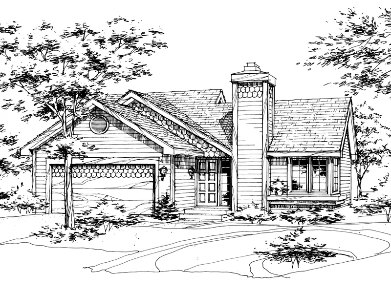 Ranch House Plan Front of Home - Minaville Shingle Ranch Home 072D-0160 - Shop House Plans and More