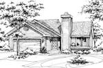 Ranch House Plan Front of Home - Minaville Shingle Ranch Home 072D-0160 - Shop House Plans and More