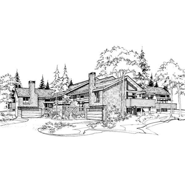 Country House Plan Front of Home - Gadbury Rustic Fourplex 072D-0161 - Search House Plans and More