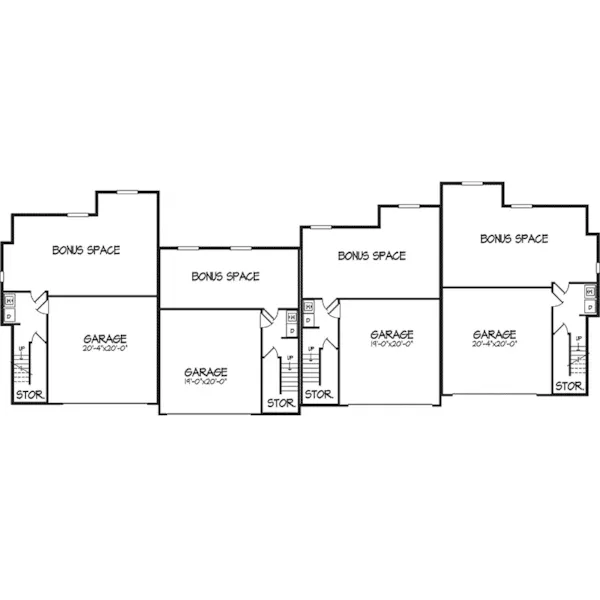 Contemporary House Plan Lower Level Floor - Barcino Modern Fourplex 072D-0170 - Search House Plans and More