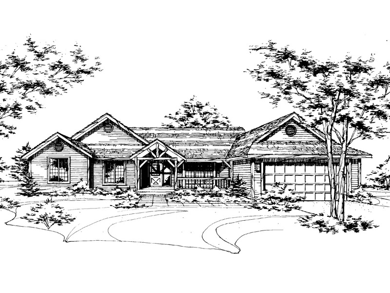 Modern House Plan Front of Home - Quinlan Ranch Home 072D-0174 - Shop House Plans and More