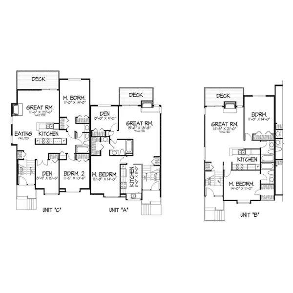 Southern House Plan First Floor - Salem Way Neoclassical Triplex 072D-0175 - Shop House Plans and More