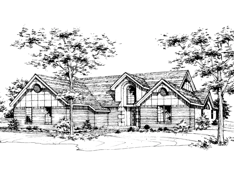 Ranch House Plan Front of Home - Ryder Ranch Home 072D-0178 - Shop House Plans and More