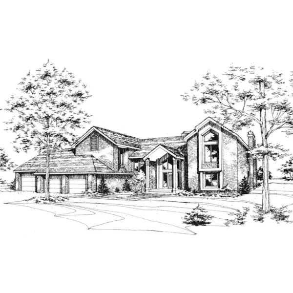 Modern House Plan Front of Home - Bergen Manor Luxury Home 072D-0179 - Search House Plans and More