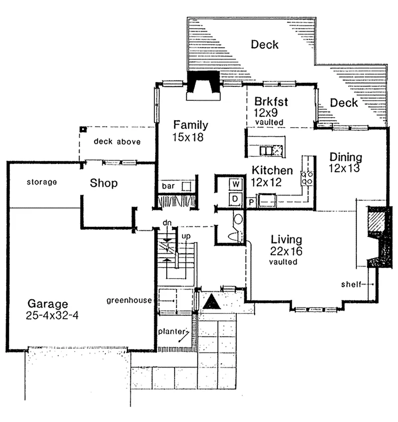 Modern House Plan First Floor - Jordan Lee Rustic Home 072D-0180 - Search House Plans and More