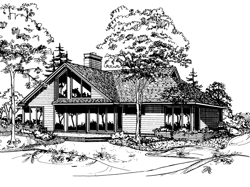 Southern House Plan Front of Home - Stonewolf Rustic Vacation Home 072D-0182 - Shop House Plans and More