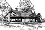 Contemporary House Plan Front of Home - Stonewolf Rustic Vacation Home 072D-0182 - Shop House Plans and More