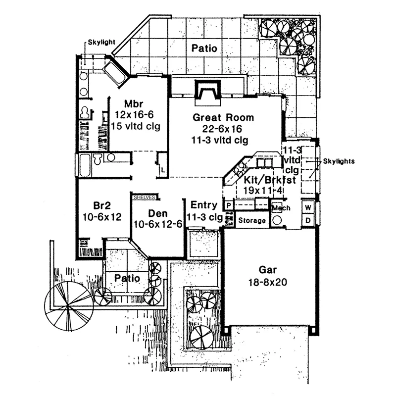 Contemporary House Plan First Floor - Remington Ranch Home 072D-0183 - Shop House Plans and More