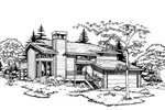 Contemporary House Plan Front of Home - Norwell Contemporary Home 072D-0184 - Shop House Plans and More