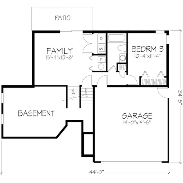 Modern House Plan Lower Level Floor - Norwell Contemporary Home 072D-0184 - Shop House Plans and More