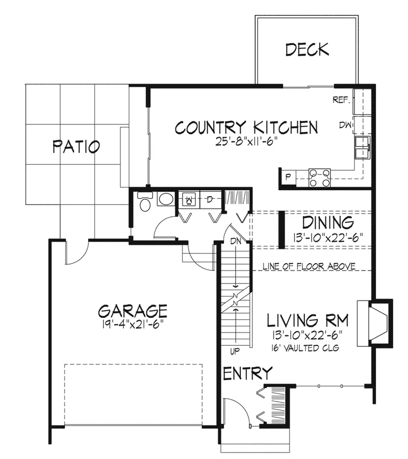 Traditional House Plan First Floor - Pikeview Rustic Home 072D-0185 - Shop House Plans and More