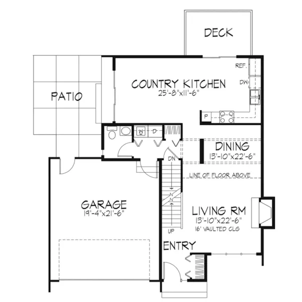 Modern House Plan First Floor - Pikeview Rustic Home 072D-0185 - Shop House Plans and More