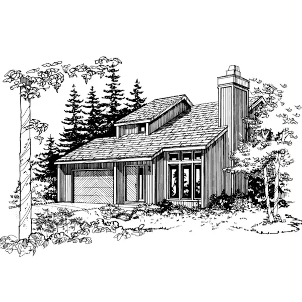 Modern House Plan Front of Home - Pikeview Rustic Home 072D-0185 - Shop House Plans and More