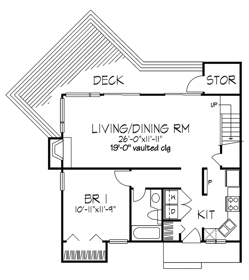 Cabin & Cottage House Plan First Floor - Snowmass Ridge A-Frame Home 072D-0187 - Shop House Plans and More