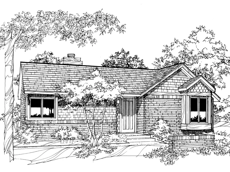 Traditional House Plan Front of Home - Windyhill Ranch Home 072D-0189 - Shop House Plans and More