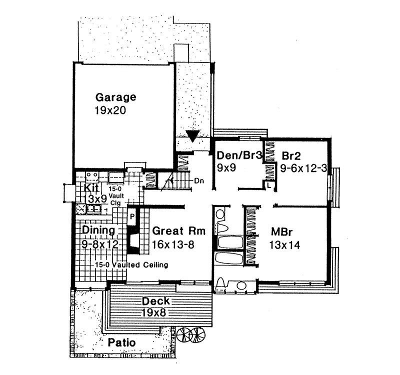 Waterfront House Plan First Floor - Pineycliffe Vacation Home 072D-0190 - Shop House Plans and More